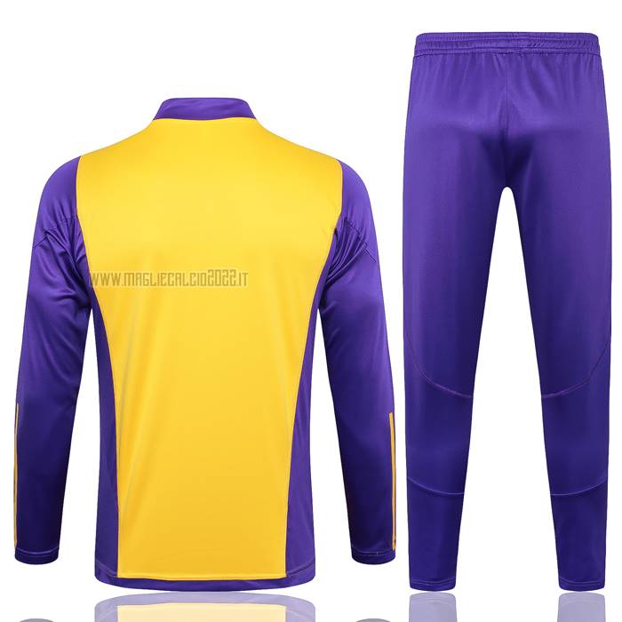 Tuta da Track de Felpa del Real Madrid Bambino 2023-2024 Giallo